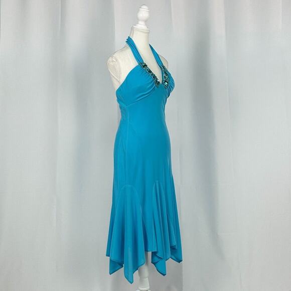 Antonio Castelli Vintage Blue Open Back Midi New With Tags Size 8 - Picture 2 of 6